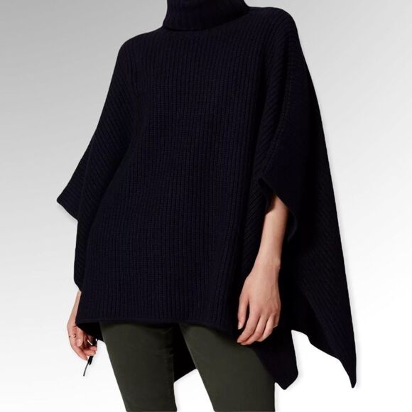 Loft Turtleneck Tie-Side Poncho - Picture 1 of 11